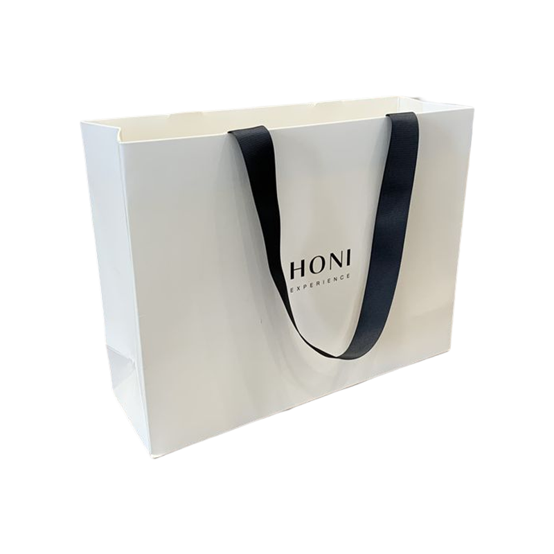 Custom Fashion Luxuria Gift Bags White Paper Bag Shopping Packaging Bag For Clothes