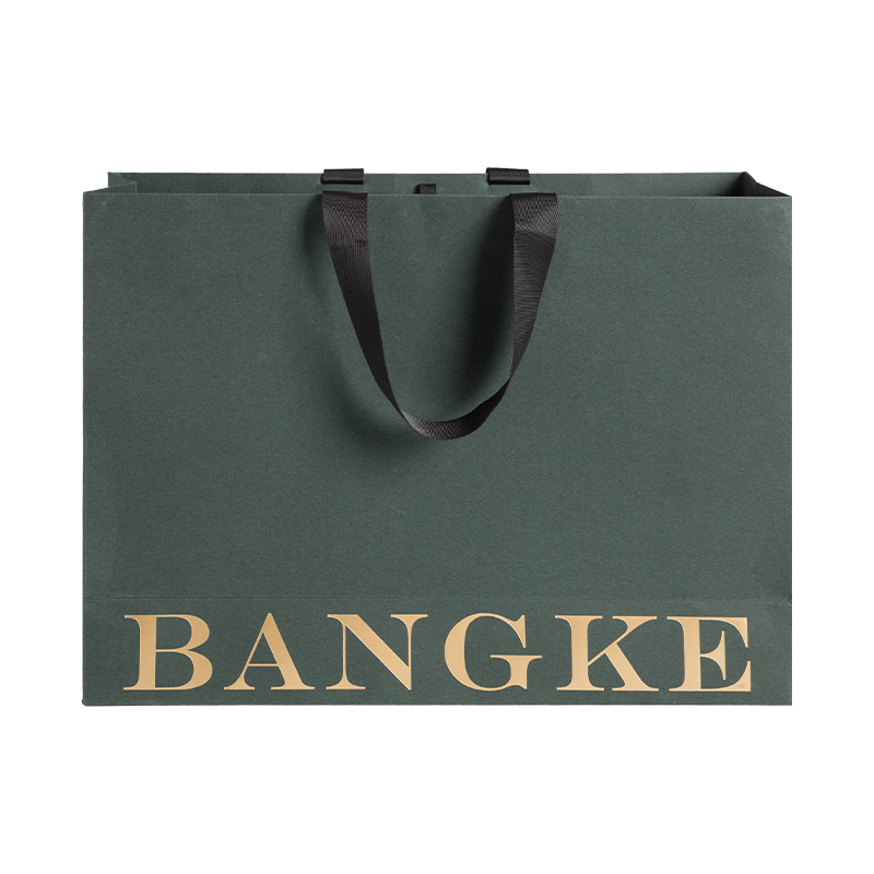 Custom Dark Green Hot Stamping Gift Bag Brand Shopping Paper Bag With Your 0wn Logo
