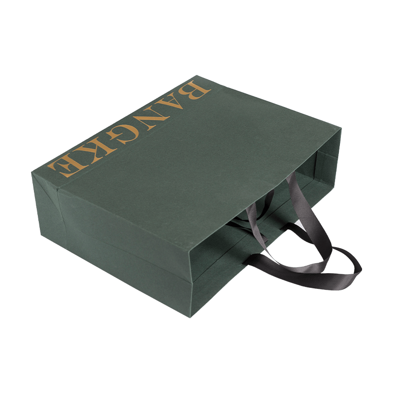 Custom Dark Green Hot Stamping Gift Bag Brand Shopping Paper Bag With Your 0wn Logo